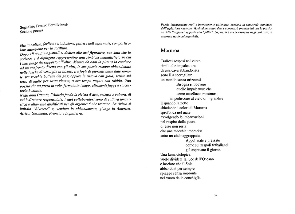 pag.50 e 51 intodruzione e testo poesia moruroa